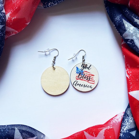 Election Day God Bless America Earrings - Picture 3 of 4